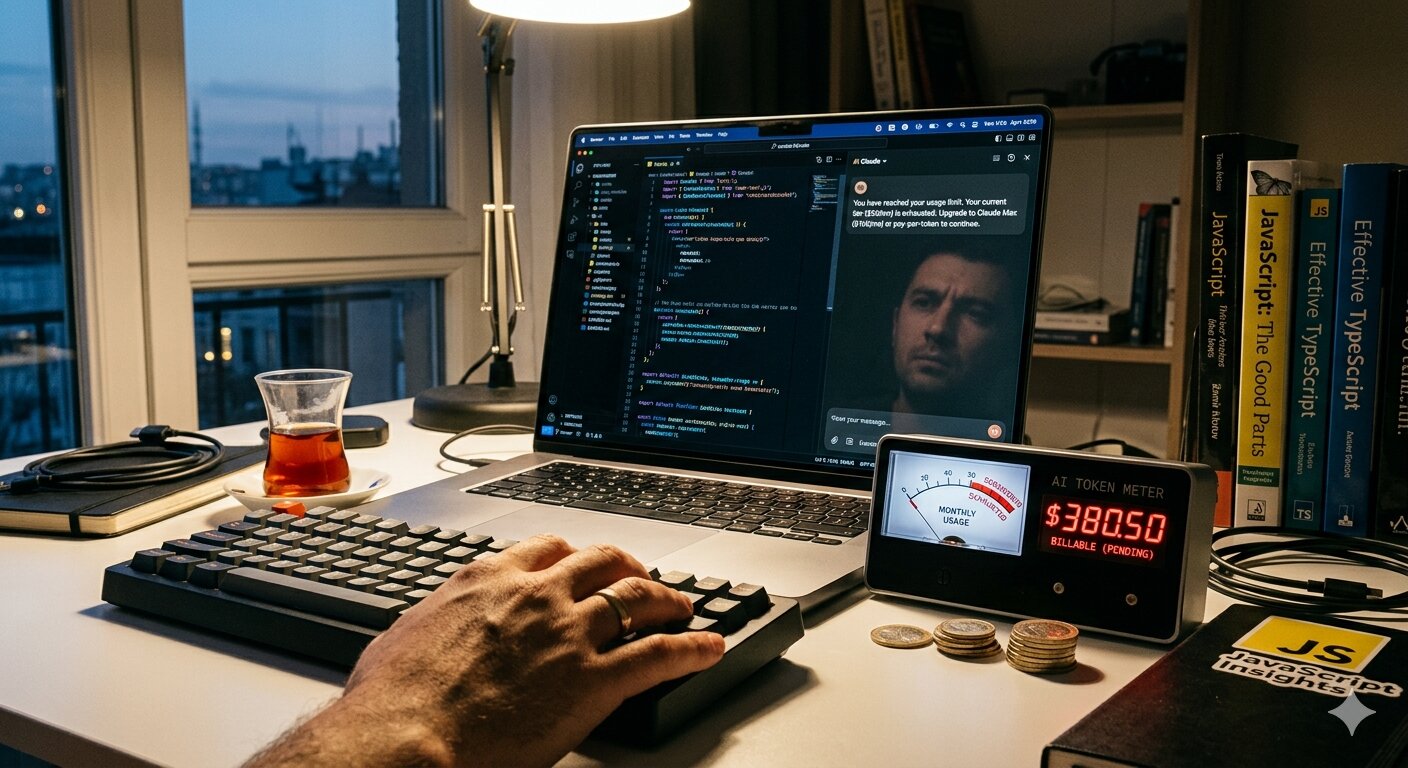 AI token pricing transition from flat rate subscriptions to metered usage showing the impact on JavaScript developer workflows and costs in 2026